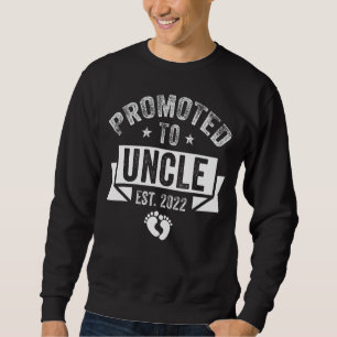 Mens Promoted To Uncle 2022  Retro Pregnancy Annou Sweatshirt