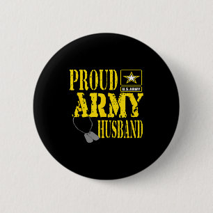 Mens Proud Army Husband Military Artwork 2 Inch Round Button