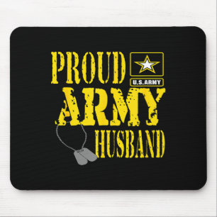 Mens Proud Army Husband Military Design Mouse Pad