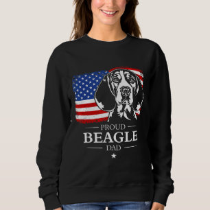 Mens Proud Beagle Dad American Flag Patriotic Dog Sweatshirt
