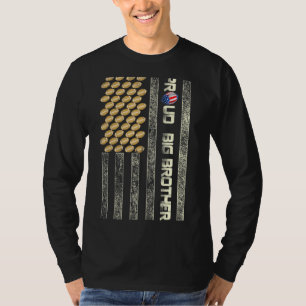Mens Proud Big Brother American Flag Football Patr T-Shirt