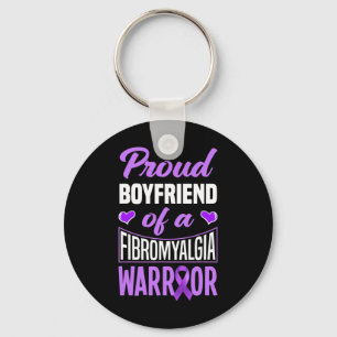 Mens Proud Boyfriend Of A Fibromyalgia Warrior Keychain