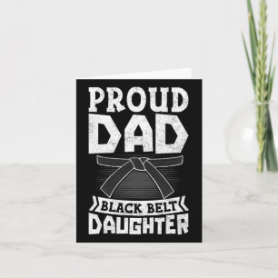 Mens Proud Dad Black Belt Daughter Martial Arts Ka Card