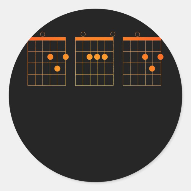 Mens Proud Dad Funny Guitarist Guitar Chords Classic Round Sticker (Front)