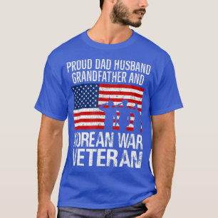 Mens Proud Dad Husband Grandfather and Korean War T-Shirt