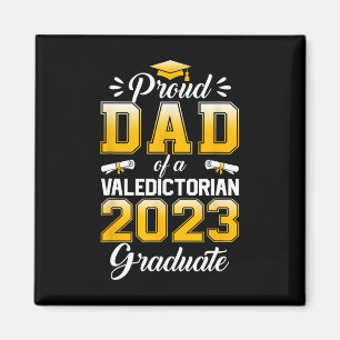 Mens Proud Dad of 2023 Valedictorian Cute Class 20 Magnet