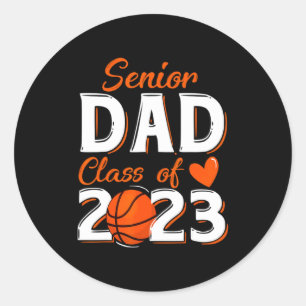 Mens proud dad of a 2023 senior basketball graduat classic round sticker