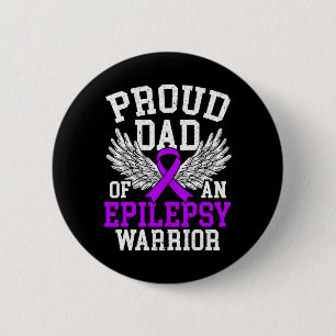 Mens Proud Dad Of An Epilepsy Warrior Epilepsy Awa 2 Inch Round Button