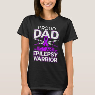 Mens Proud Dad Of An Epilepsy Warrior Epilepsy Awa T-Shirt