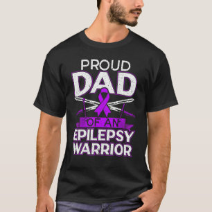 Mens Proud Dad Of An Epilepsy Warrior Epilepsy Awa T-Shirt