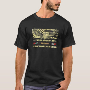 Mens Proud Dad Of an Iraq War Veteran Military Vet T-Shirt