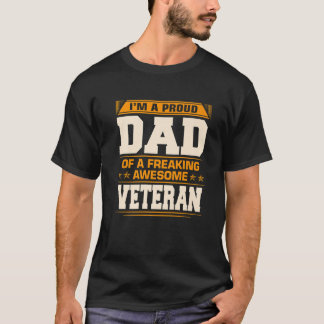 Mens Proud Dad Of Awesome Veteran Father s Day Gif T-Shirt