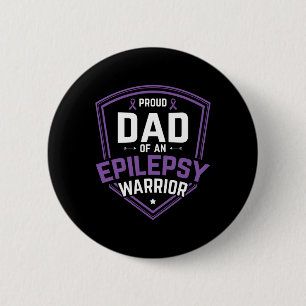 Mens Proud Dad Of Epilepsy Warrior Epilepsy Awaren 2 Inch Round Button