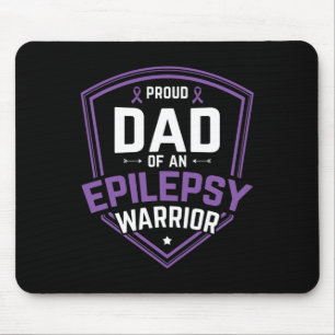 Mens Proud Dad of Epilepsy Warrior Epilepsy Awaren Mouse Pad