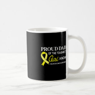 Mens Proud Dad of Girl Childhood Cancer Awareness  Coffee Mug