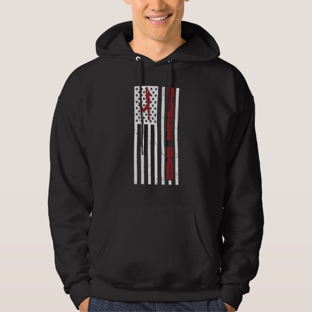 Mens Proud Dance Dad US Flag Dancing Dad Of A Danc Hoodie (Front)