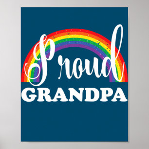 Mens Proud Grandpa Gay pride rainbow  Poster