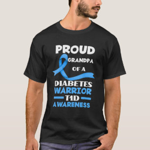 Mens Proud Grandpa Of A Diabetes Warrior T1D Diabe T-Shirt
