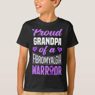 Mens Proud Grandpa Of A Fibromyalgia Warrior 1  T-Shirt