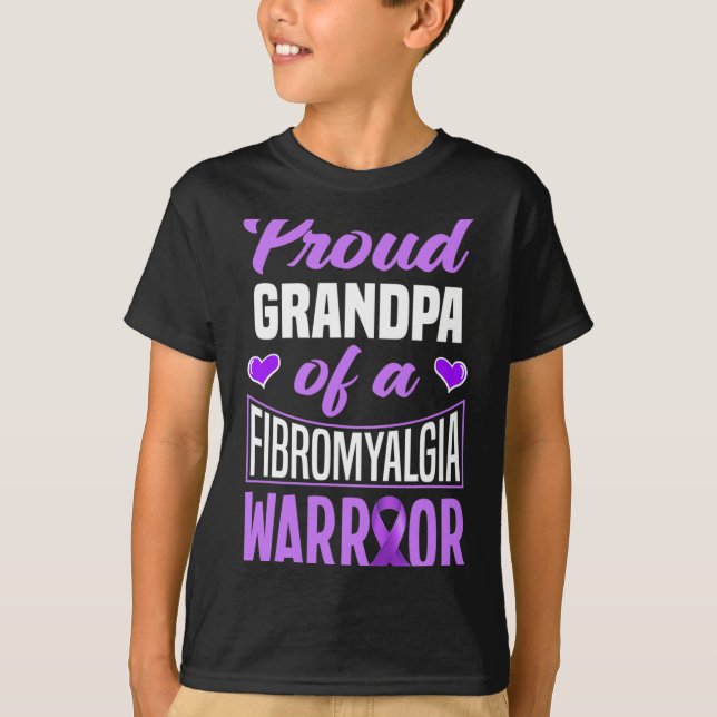 Mens Proud Grandpa Of A Fibromyalgia Warrior 1  T-Shirt (Front)