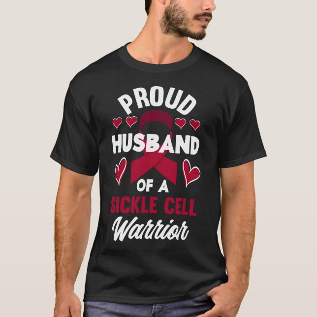 Mens Proud Husband Of A Sickle Cell Warrior Sickle T-Shirt (Front)