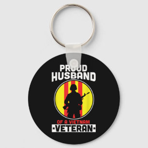 Mens Proud Husband Of A Vietnam Veteran American V Keychain