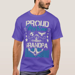 Mens Proud Marine Grandpa Granddad Papa Pops T-Shirt