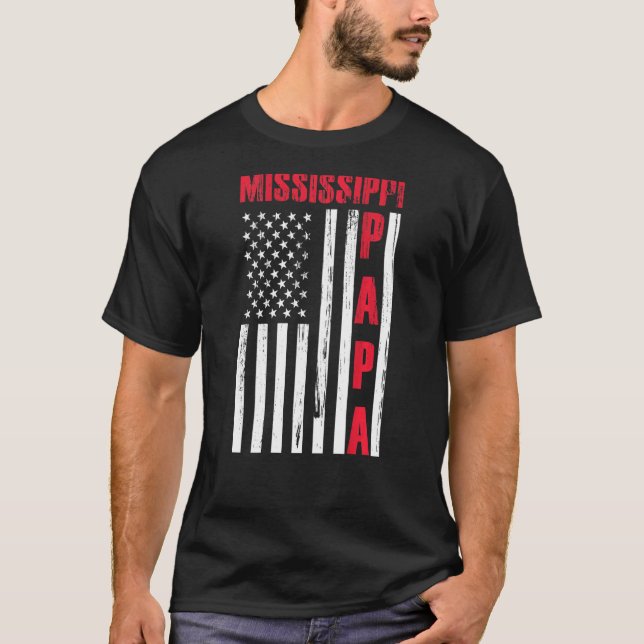 Mens Proud Mississippi Papa Tees For Father Day (Front)