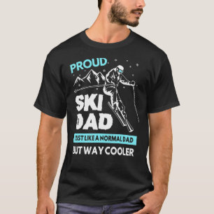 Mens Proud Ski Dad Winter Snow Skiing Father's T-Shirt