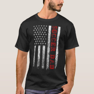 Mens Proud Soccer Dad American Flag  Cool Usa Patr T-Shirt
