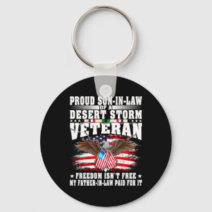 Mens Proud Son-In-Law Of Desert Storm Veteran Dom Keychain
