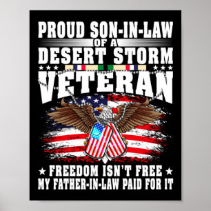 Mens Proud Son-In-Law Of Desert Storm Veteran Dom Poster
