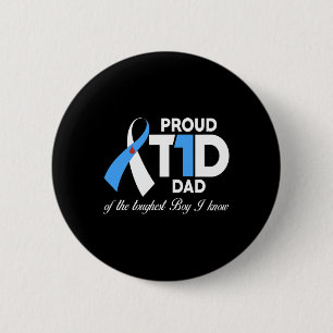 Mens Proud T1D Dad Of Son Diabetes Awareness Diabe 2 Inch Round Button