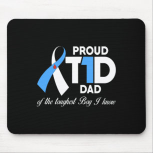 Mens Proud T1D Dad Of Son Diabetes Awareness Diabe Mouse Pad