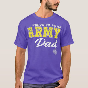 Mens Proud To Be An Army Dad - US Flag Dog Tags T-Shirt