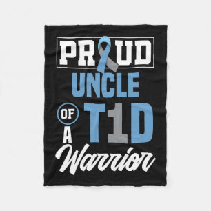 Mens Proud Uncle Of A T1d Warrior Diabetes Awarene Fleece Blanket