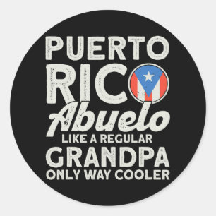 Mens Puerto Rico Abuelo Like A Regular Grandpa Classic Round Sticker