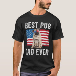 Mens Pug Dad USA American Flag Dog Lover Owner Chr T-Shirt