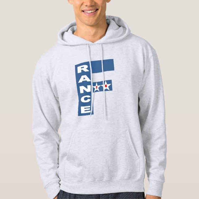 Men's Pullover Hoodie ash FRANCE 26 (Front)
