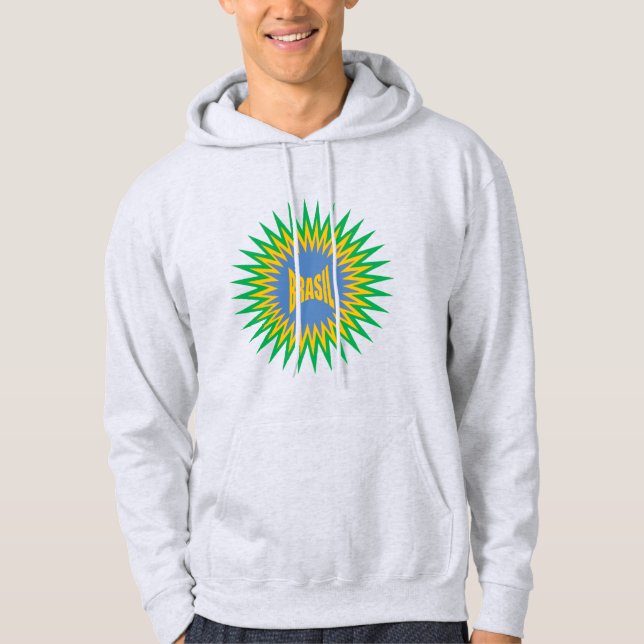 Men's Pullover Hoodie ash  SUN  BRASIL (Devant)