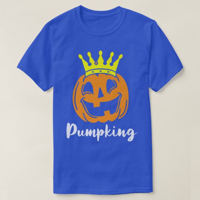 Mens Pump-King Lazy Halloween Costume Pumpkin Jack T-Shirt (Design Front)