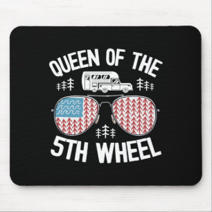Mens queen of the 5th wheel camper american flag mouse pad