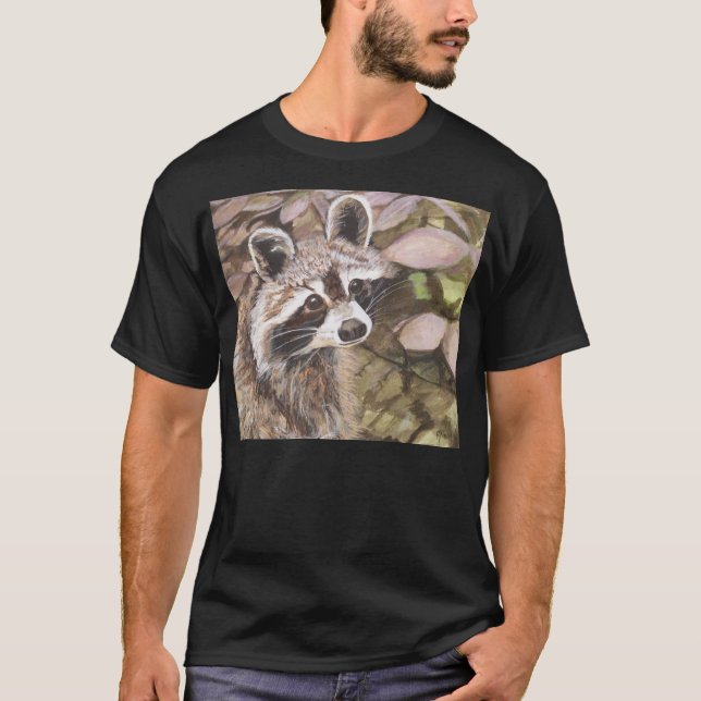 Mens  Raccoon Basic Dark T-Shirt (Front)