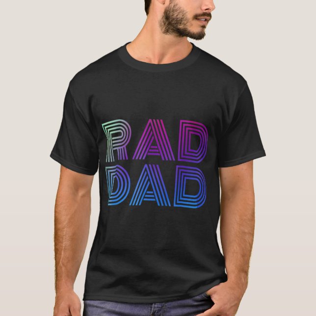 Mens Rad Dad 1980s Retro T Fathers Day T-Shirt (Front)