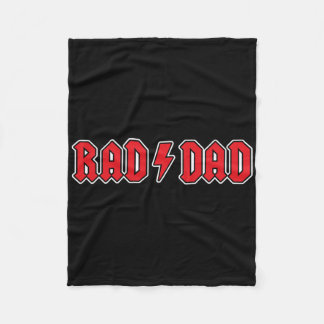 Mens Rad Dad Cool Vintage Rock And Roll Funny Fath Fleece Blanket