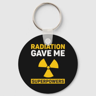 Mens Radiation Gave Superpowers Funny Chemo Cancer Keychain