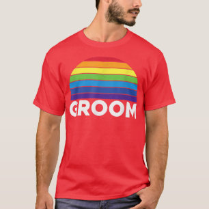 Mens Rainbow Colours Groom Lgbt1667  T-Shirt