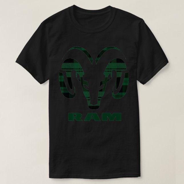 Mens Ram Trucks Plaid Logo Premium  T-Shirt (Design Front)