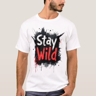 Mens Raster Stay Wild Retro Vintage T-Shirt