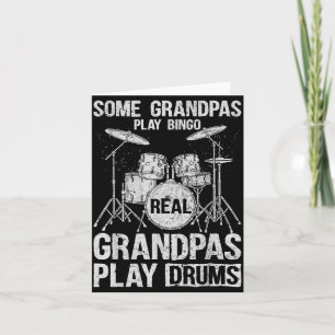 Mens Real Grandpa Play Drums Percussionist Drummer Card